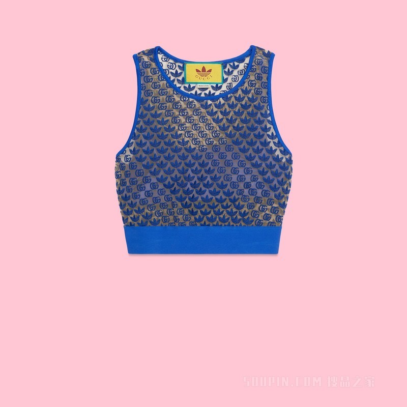 adidas x Gucci联名系列GG薄纱上衣 蓝色