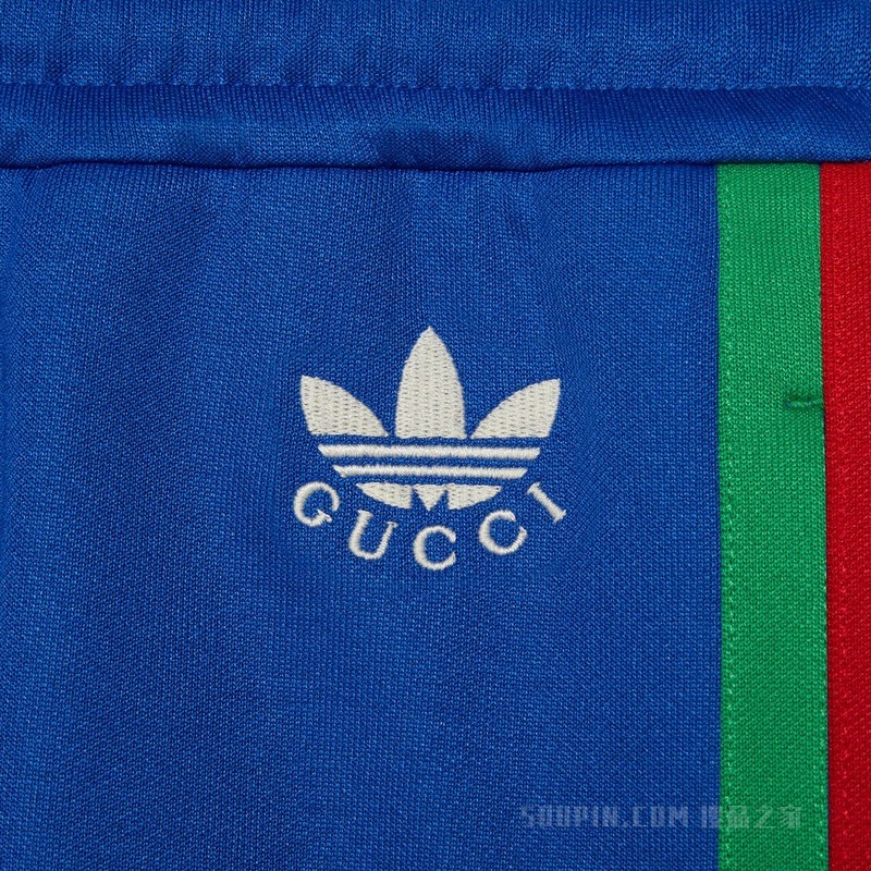 adidas x Gucci联名系列针织慢跑长裤 钴蓝色