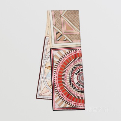 蒙太奇印花丝质斜纹围巾 (多色) - 女士