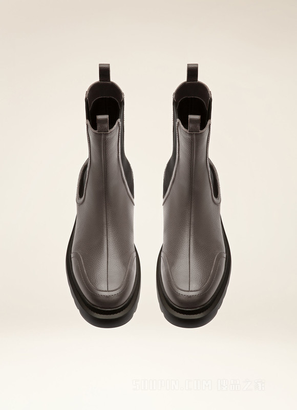 Ginny Flat 灰色皮靴