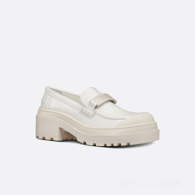 Dior Code 乐福鞋 白色磨砂牛皮革
