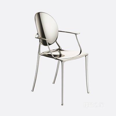 DIOR X STARCK 联名系列 MISS DIOR 椅子 抛光铝材, 双扶手