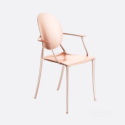 DIOR X STARCK 联名系列 MISS DIOR 椅子 金属粉缎面铝材, 双扶手