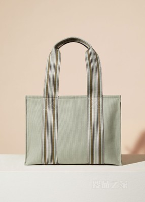 The Suitcase Stripe 托特包 棉 , 亚麻