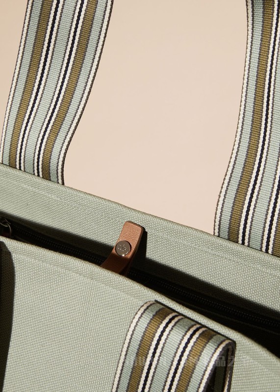 The Suitcase Stripe 托特包 棉 , 亚麻