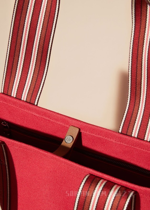 The Suitcase Stripe 托特包 棉 , 亚麻