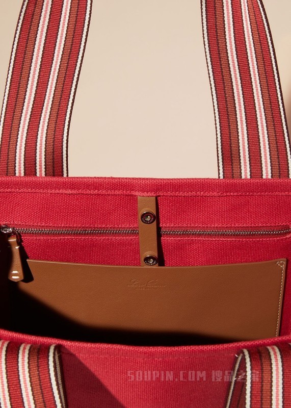 The Suitcase Stripe 托特包 棉 , 亚麻