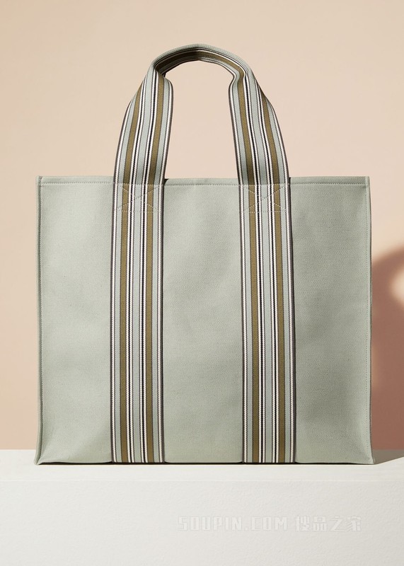The Suitcase Stripe 托特包 棉 , 亚麻