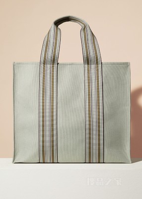 The Suitcase Stripe 托特包 棉 , 亚麻
