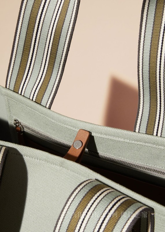 The Suitcase Stripe 托特包 棉 , 亚麻