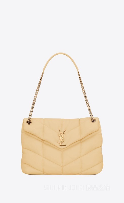 PUFFER中号绗缝羊皮革链条包