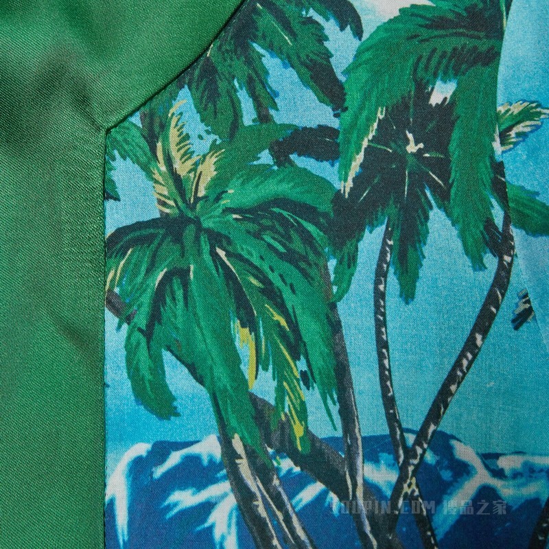 印花棉质连衣裙 蓝色