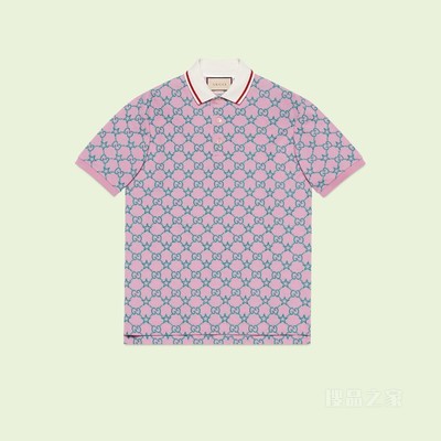 GG弹力棉Polo衫 粉色和蓝色