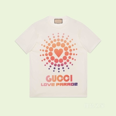 饰“Gucci Love Parade”印花棉质T恤 白色