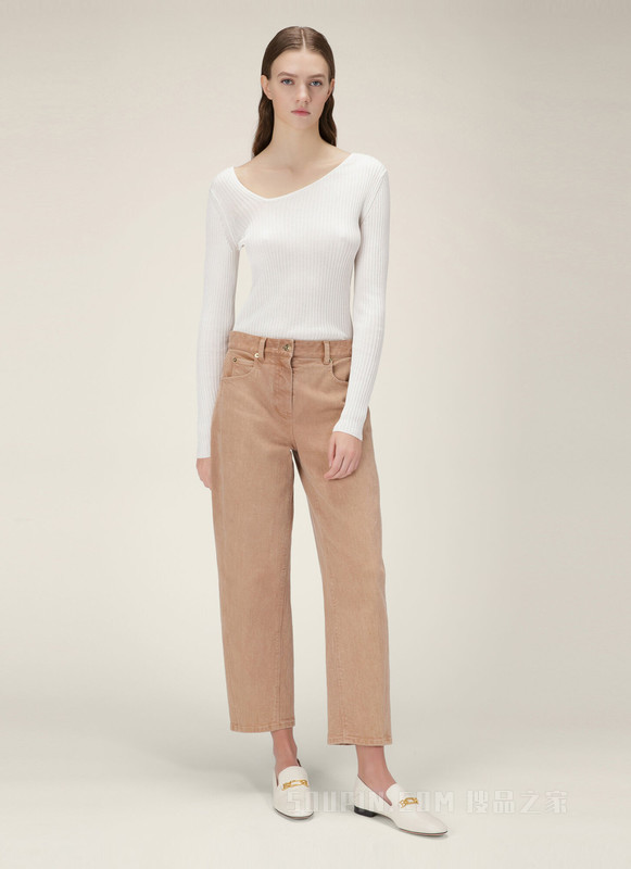 Darcie 骨白色皮革乐福鞋