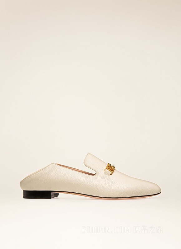 Darcie 骨白色皮革乐福鞋