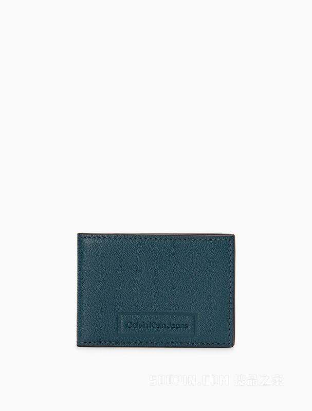 Calvin Klein 22初秋男士商务压纹LOGO多卡位短款折叠卡包票夹HP1814