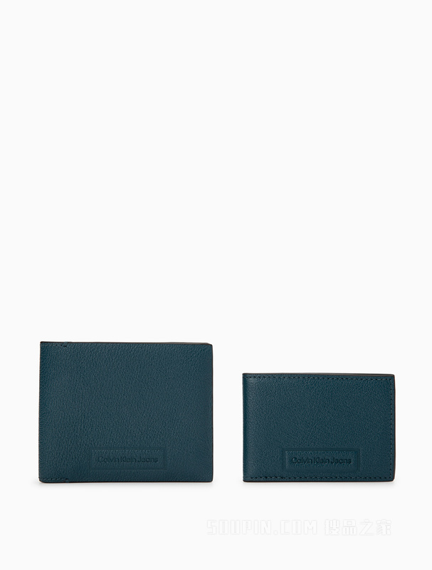Calvin Klein 22初秋男士商务压纹LOGO多卡位短款折叠卡包票夹HP1814