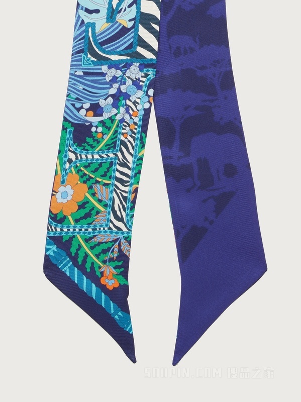 AMO印花桑蚕丝窄带束发带