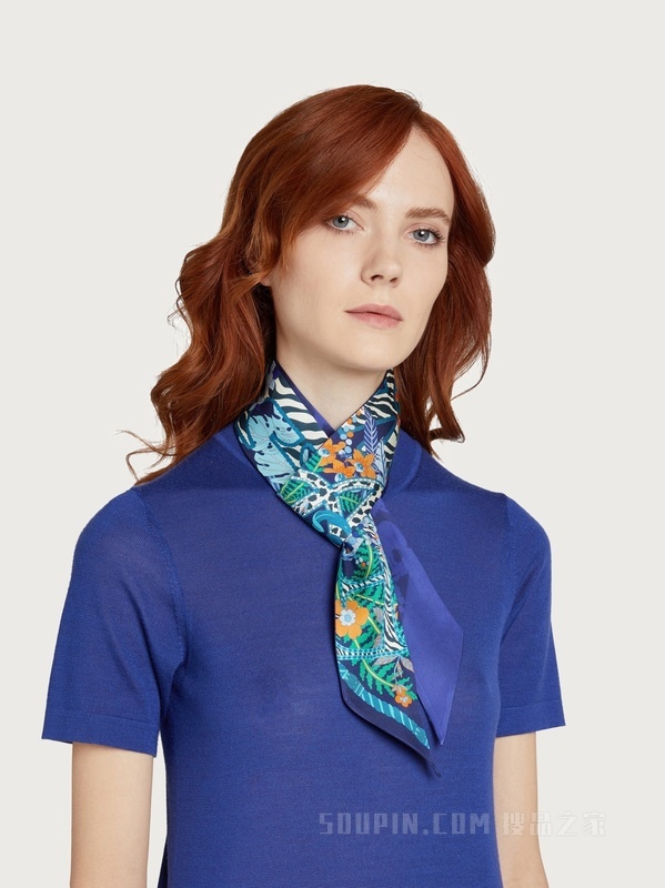 AMO印花桑蚕丝窄带束发带