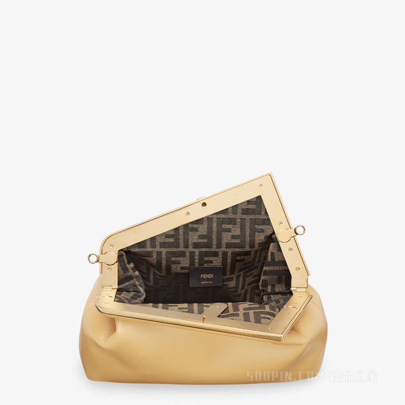 Fendi First中号手袋 沙色皮革手袋