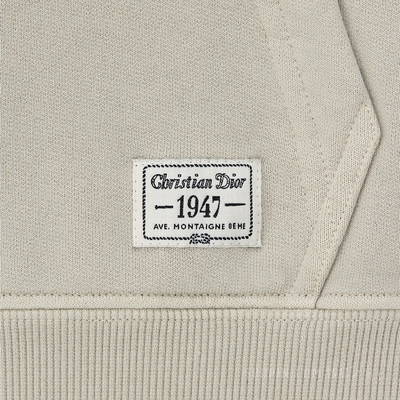 CD 1947 宽松版型连帽运动衫 米色棉质起绒面料