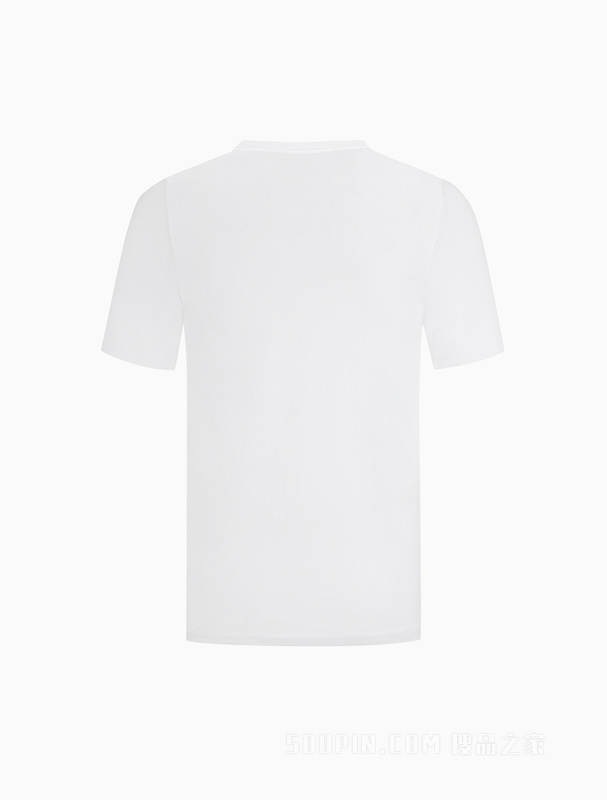 Calvin Klein 22春季新款男士简约休闲V领透气层叠LOGO短袖T恤ZM01866