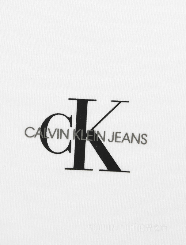 Calvin Klein 22春季新款男士简约休闲V领透气层叠LOGO短袖T恤ZM01866