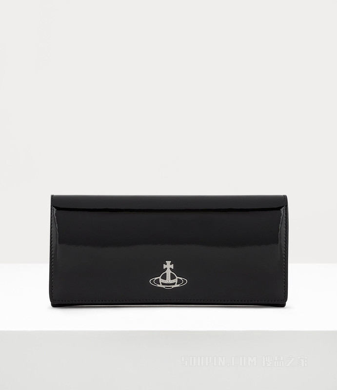 Shiny Patent Long Card Holder