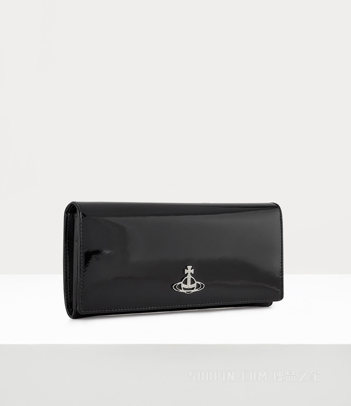 Shiny Patent Long Card Holder