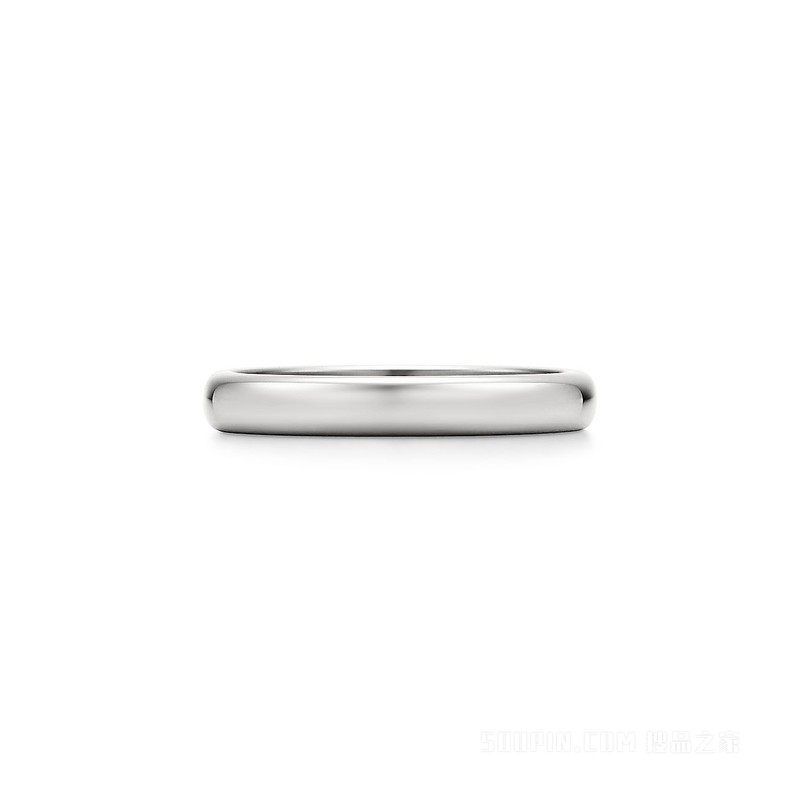 Tiffany Classic™ 系列铂金婚戒，3 毫米宽。