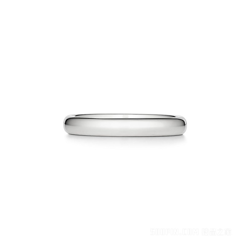 Tiffany Classic™ 系列铂金婚戒，3 毫米宽。