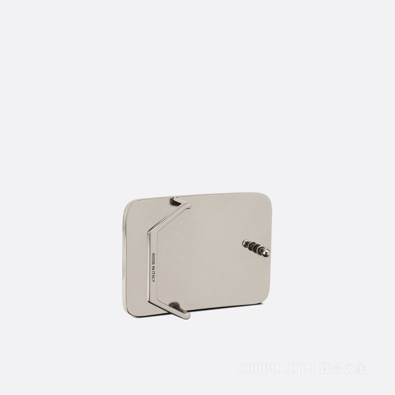 腰带扣 40 毫米复古银色饰面黄铜“Christian Dior 1947”标志