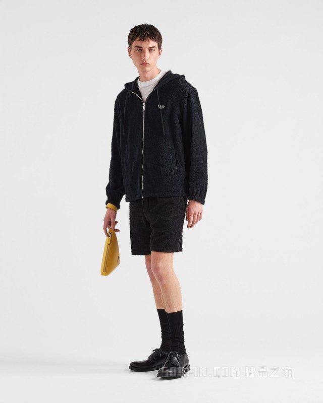 毛圈织物连帽外套