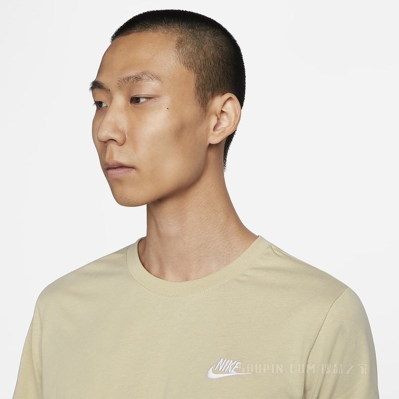 Nike Sportswear Club 男子刺绣柔软纯棉T恤