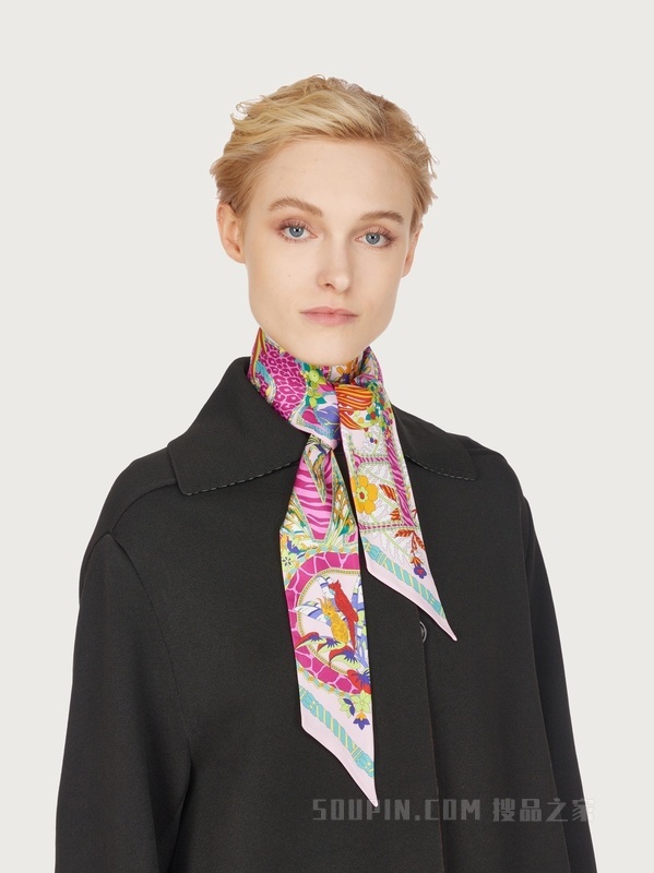 AMO印花桑蚕丝窄带束发带