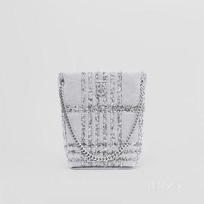 Lola - 小号针刺棉帆布萝纳水桶包 (黑色 / 白色) - 女士