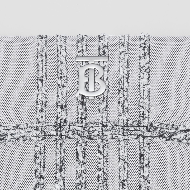 Lola - 小号针刺棉帆布萝纳水桶包 (黑色 / 白色) - 女士