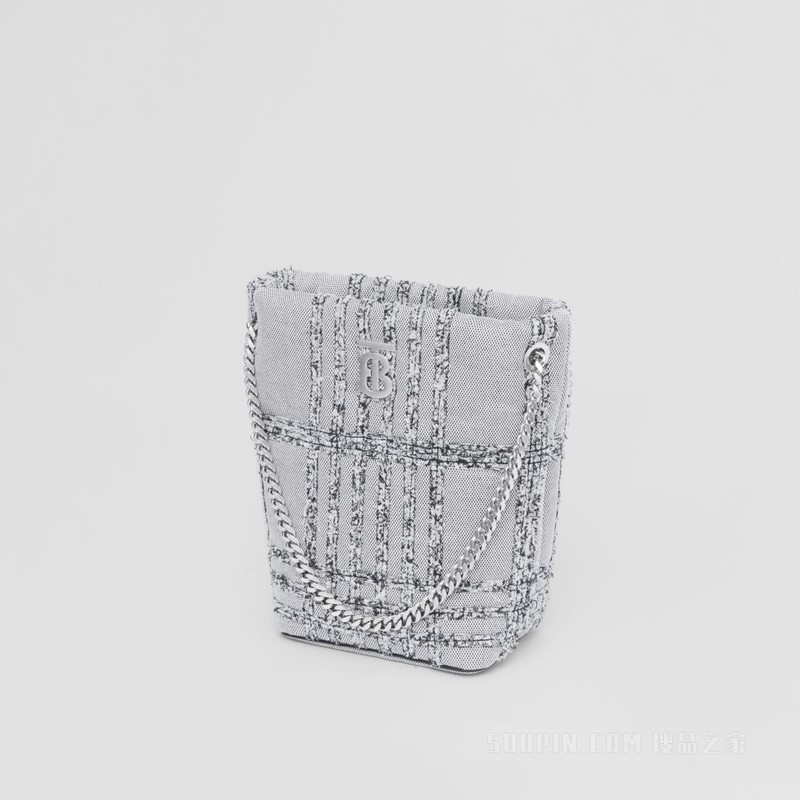 Lola - 小号针刺棉帆布萝纳水桶包 (黑色 / 白色) - 女士