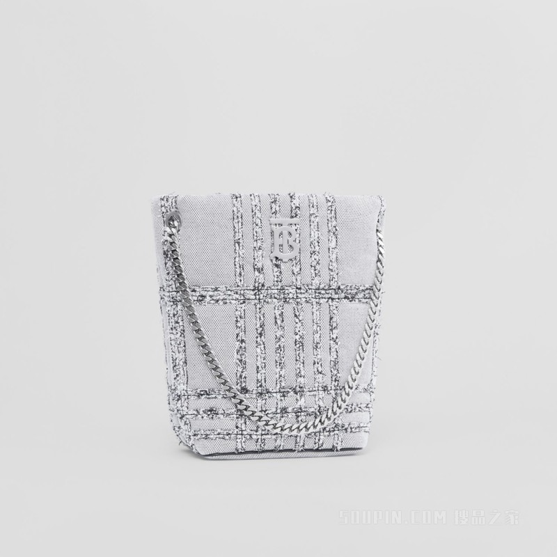 Lola - 小号针刺棉帆布萝纳水桶包 (黑色 / 白色) - 女士