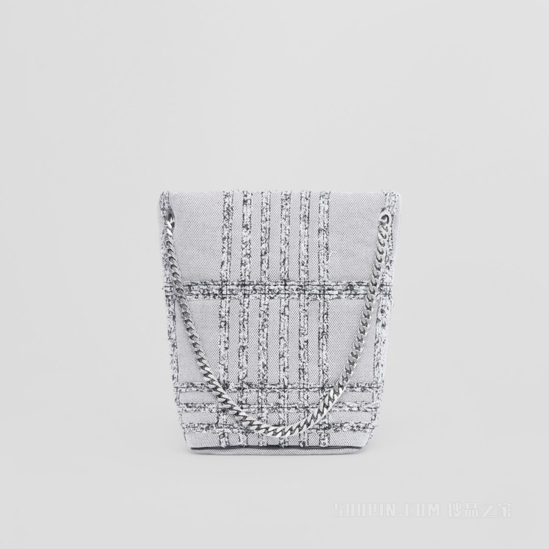 Lola - 小号针刺棉帆布萝纳水桶包 (黑色 / 白色) - 女士