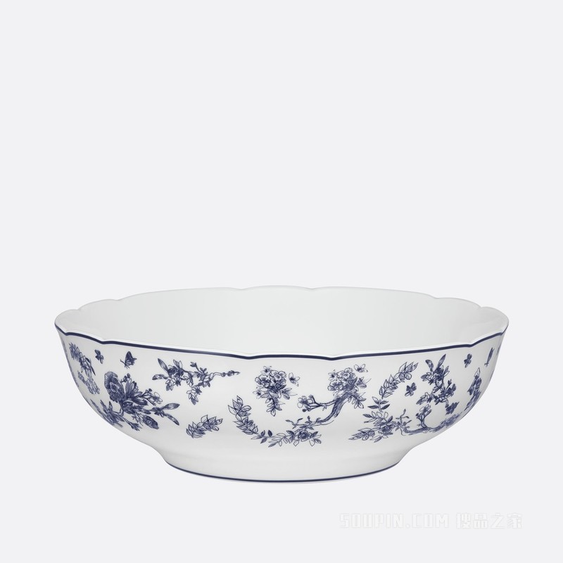 色拉碗 蓝色茹伊印花