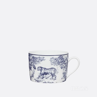 茶杯 蓝色茹伊印花