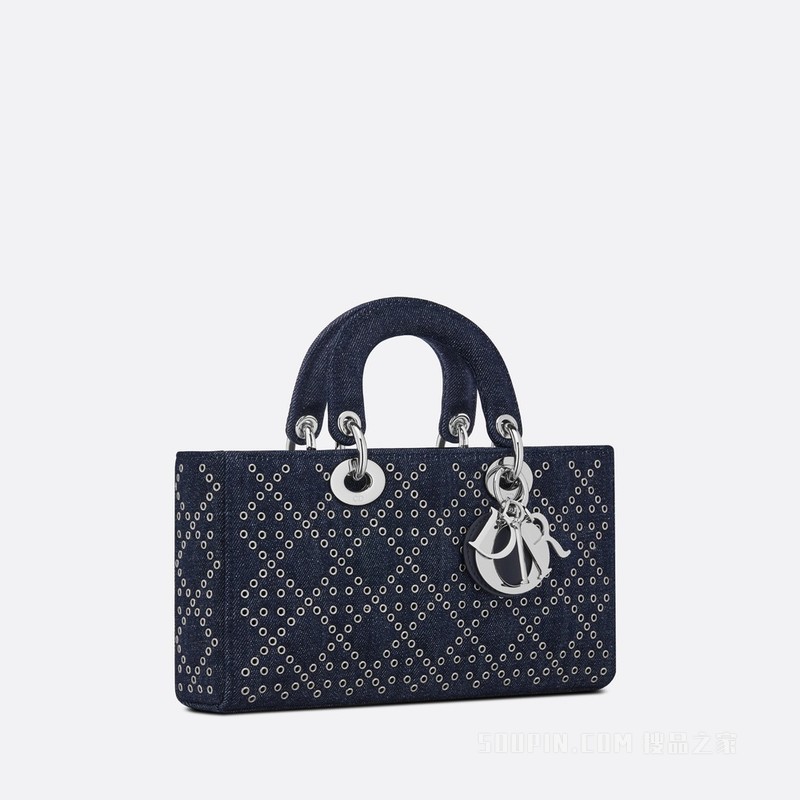 Lady D-Joy 手袋 牛仔面料藤格纹 Eyelet Blue 图案