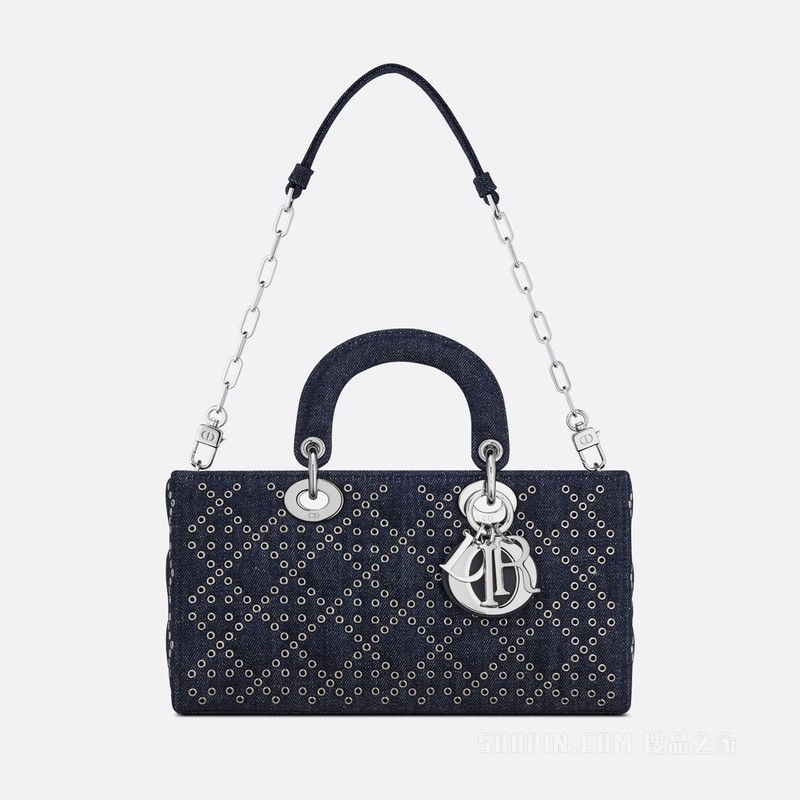 Lady D-Joy 手袋 牛仔面料藤格纹 Eyelet Blue 图案