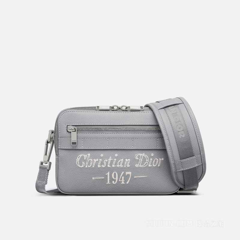 Safari 信使包 迪奥灰粒面牛皮革“Christian Dior 1947”标志