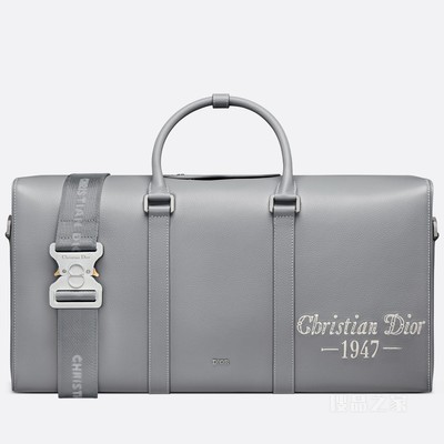 Dior Lingot 50 手袋 迪奥灰粒面牛皮革“Christian Dior 1947”标志