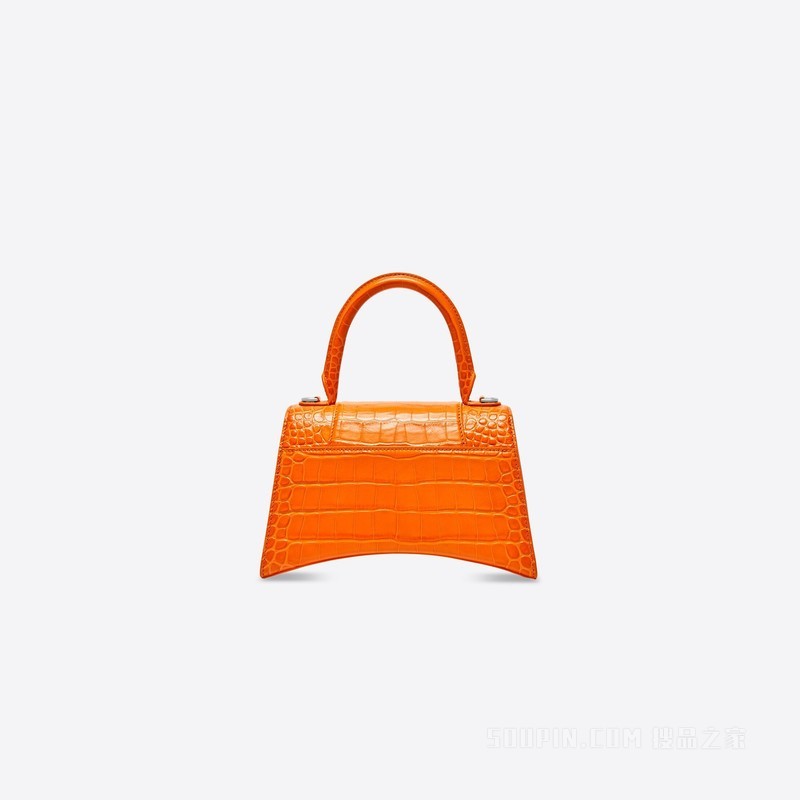 HOURGLASS小号鳄鱼纹压花手提包