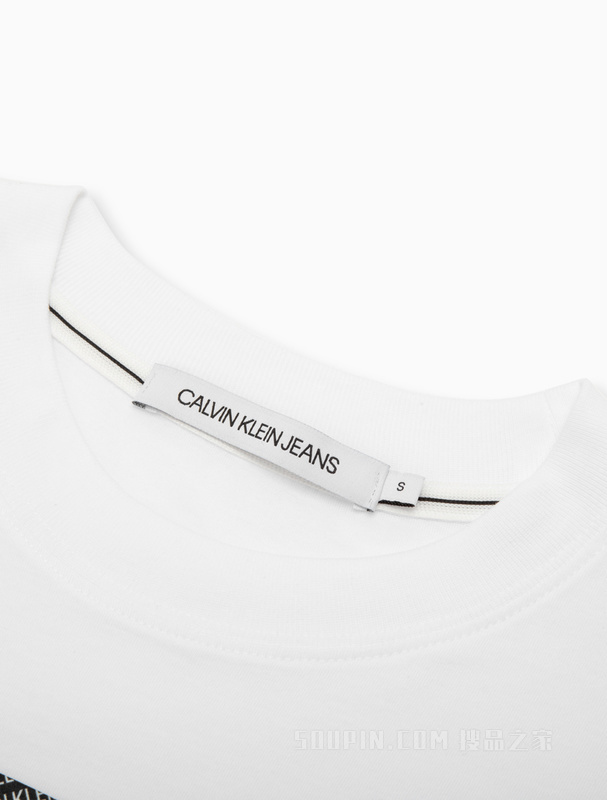 Calvin Klein 22春夏新款女士时尚纯棉字母填充印花LOGO短袖T恤ZW01732