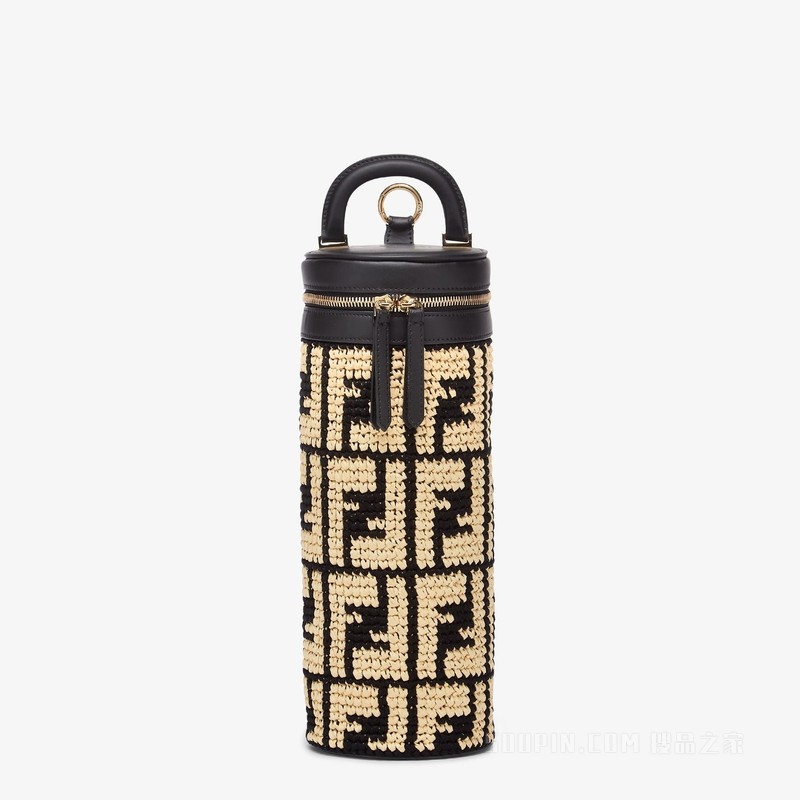 保温瓶套 米色拉菲草瓶套